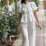 BELİ BAĞLAMA DETAYLI BOL PAÇA PANTOLON