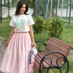 CEP DETAYLI UZUN PEMBE ETEK