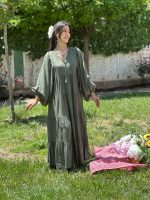 HAKİ BALON KAT KAT ELBİSE (1)