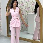 PEMBE YELEK PANTOLON TAKIM