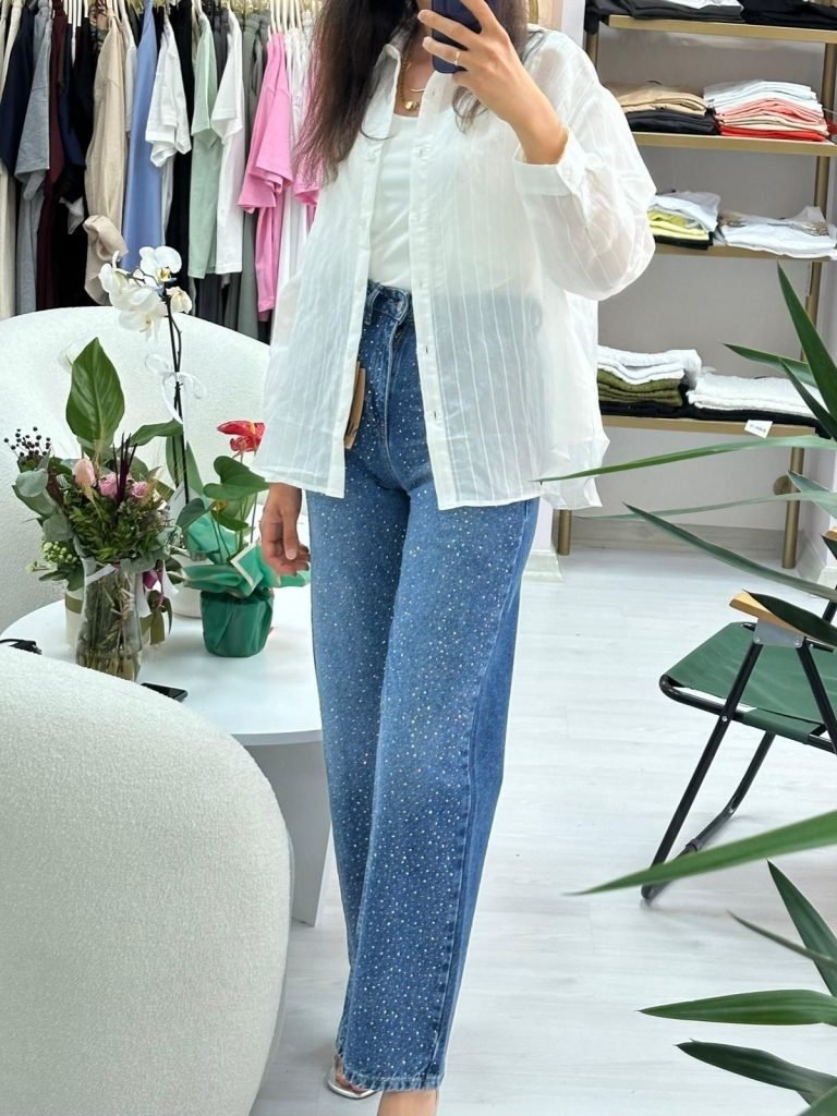 TAŞLI JEAN PANTOLON