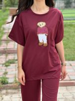 TEDDY BEAR BORDO RENKLİ EŞOFMAN TAKIMI (2)