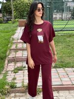 TEDDY BEAR BORDO RENKLİ EŞOFMAN TAKIMI (4)