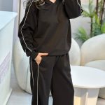 SİYAH ÇİZGİ DETAYLI MODAL TAKIM