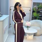 2RENK YAKASI FERMUARLI MODAL SWEAT EŞOFMAN ALT TAKIM