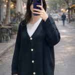 V YAKA TRİKO HIRKA OVERSIZE KALIP(İÇİNDEKİ YELEK İLE GÖNDERİLMEKTEDİR.)