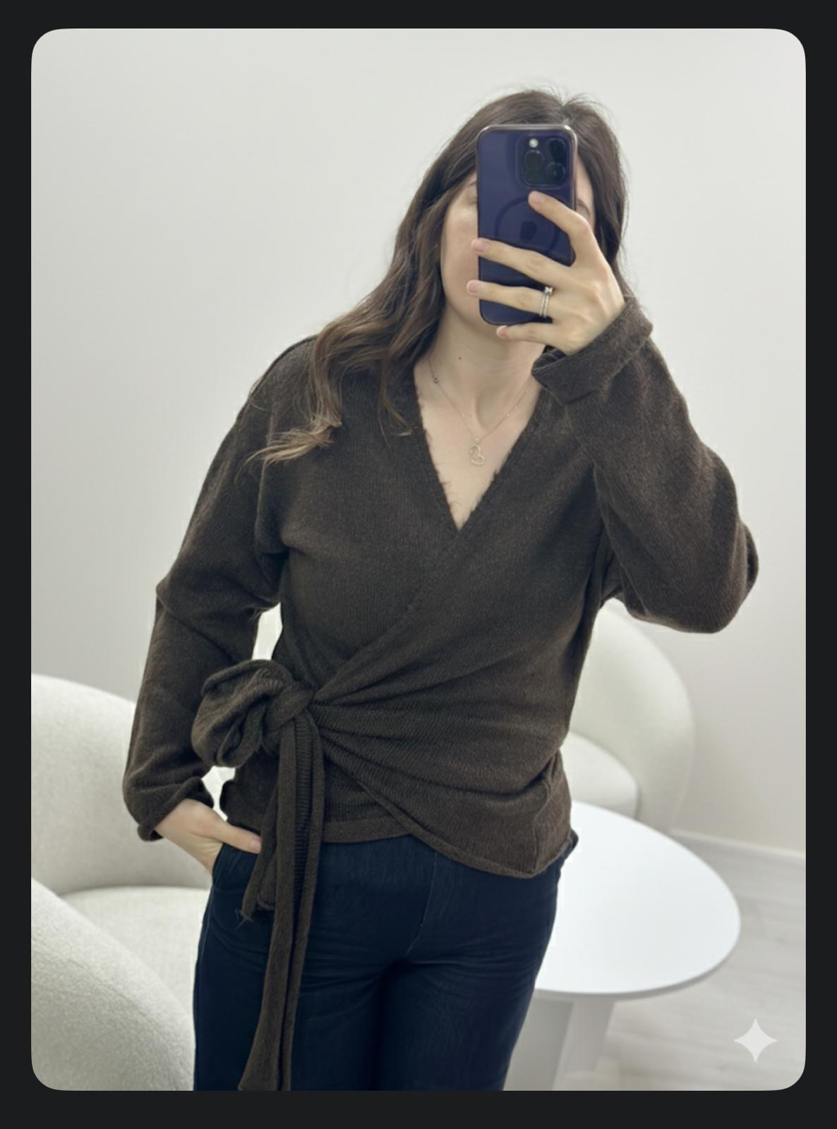 YANDAN BAĞLAMALI TRİKO KAZAK