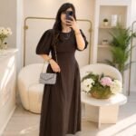 BELLA DARK BROWN ELBİSE
